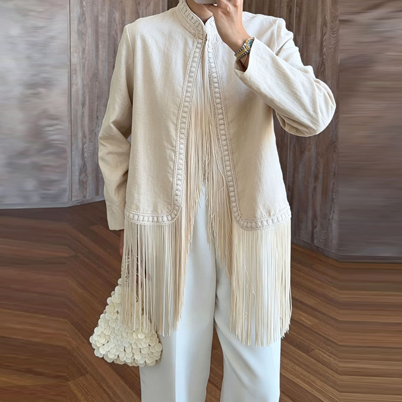 Женский кардиган с вышивкой, в – обзор и цена Tassel Fringe Trim