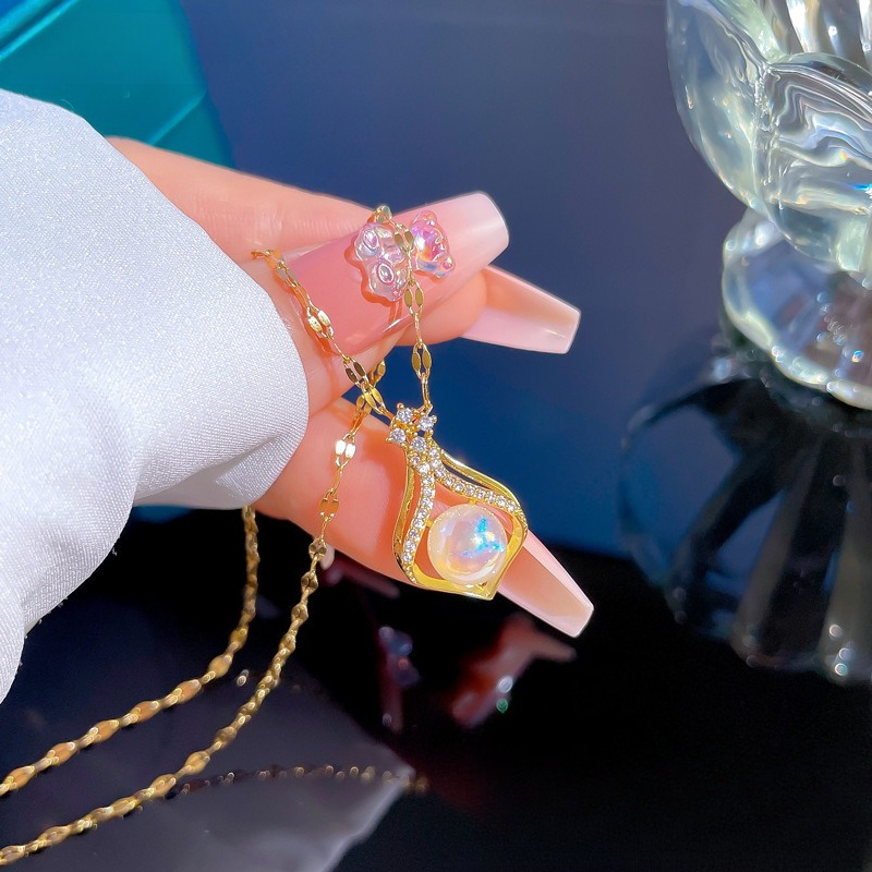 Элегантное женское ожерелье K1 – обзор и цена Pearl Trim Chain